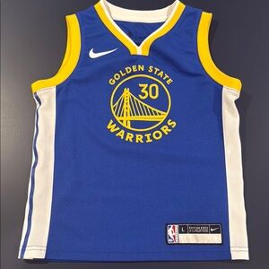 Nike Blue and Yellow Golden State Warriors Basketball Jersey - Curry